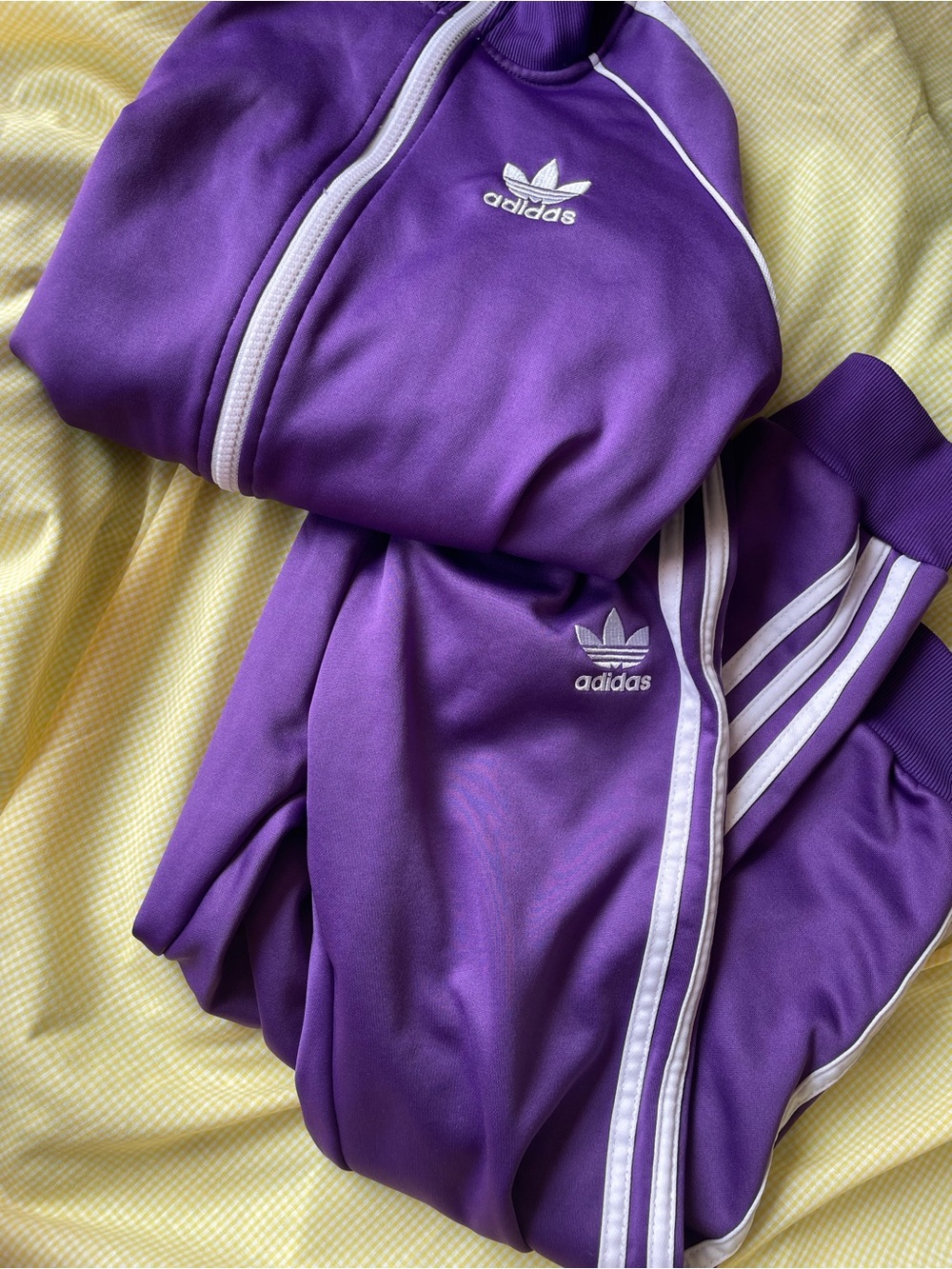 adidas Purple Kids Track Set with White 3-Stripe